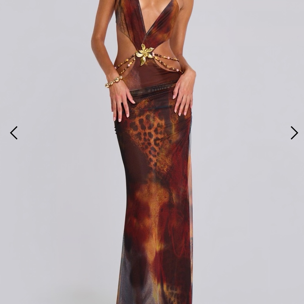 Jaded london Vida Backless Maxi Dress in Whiskey size 0